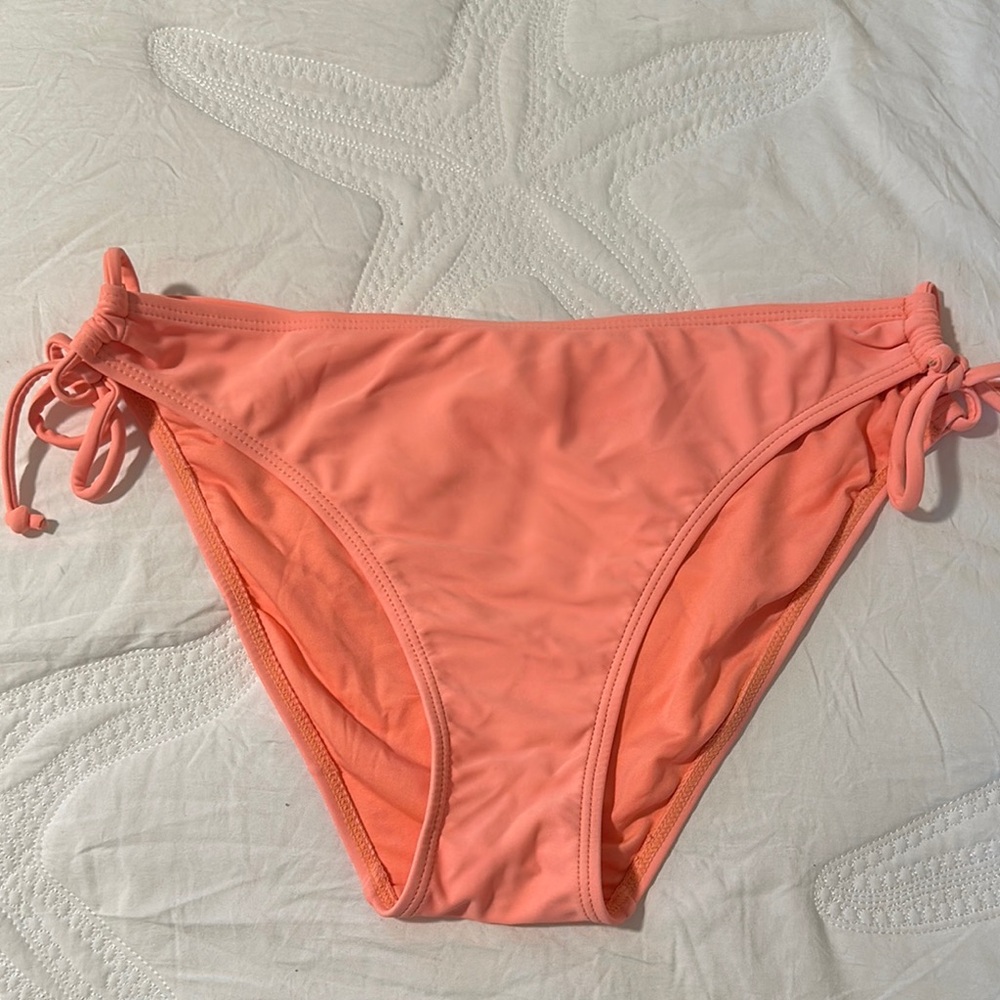Orange Classic Bikini Bottom with Adjustable Side Ties